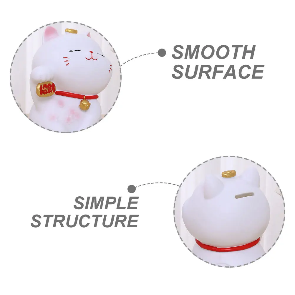 

Creative Fortune Cat-Shaped Piggy Bank for Cash Coin Holder Adornment Lovely Money Pot for Kids Adults Saving Habit Desktop