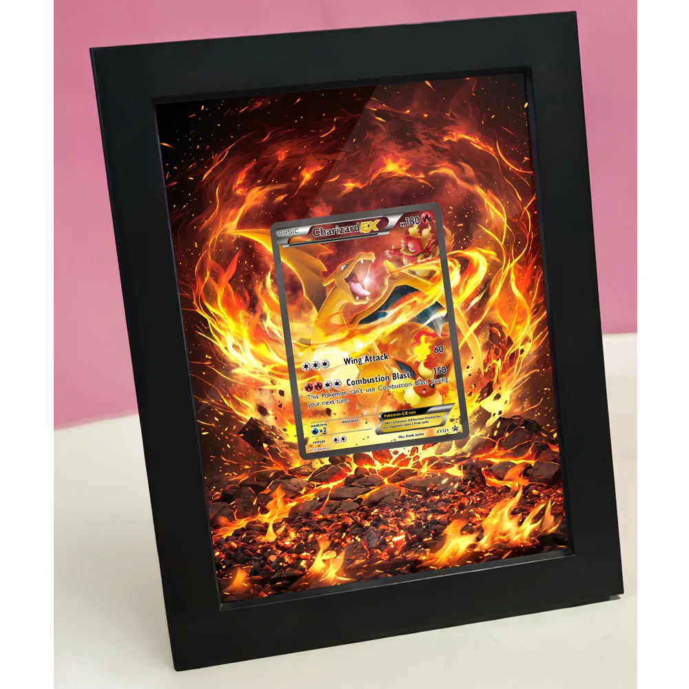Anime Art Display for Empoleon Charizard Gengar Zekrom Blastoise Mewtwo Game Card Protective Case Ptcg Storage Box Photo Frame view 4