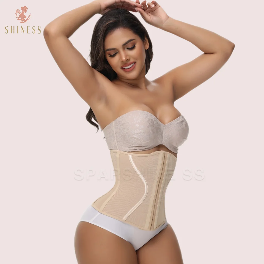 

Fajas Colombianas High Compression Steel Bones Waist Trainer Women Corset with Adjustable Hook-eyes Postpartum Shaping Curves