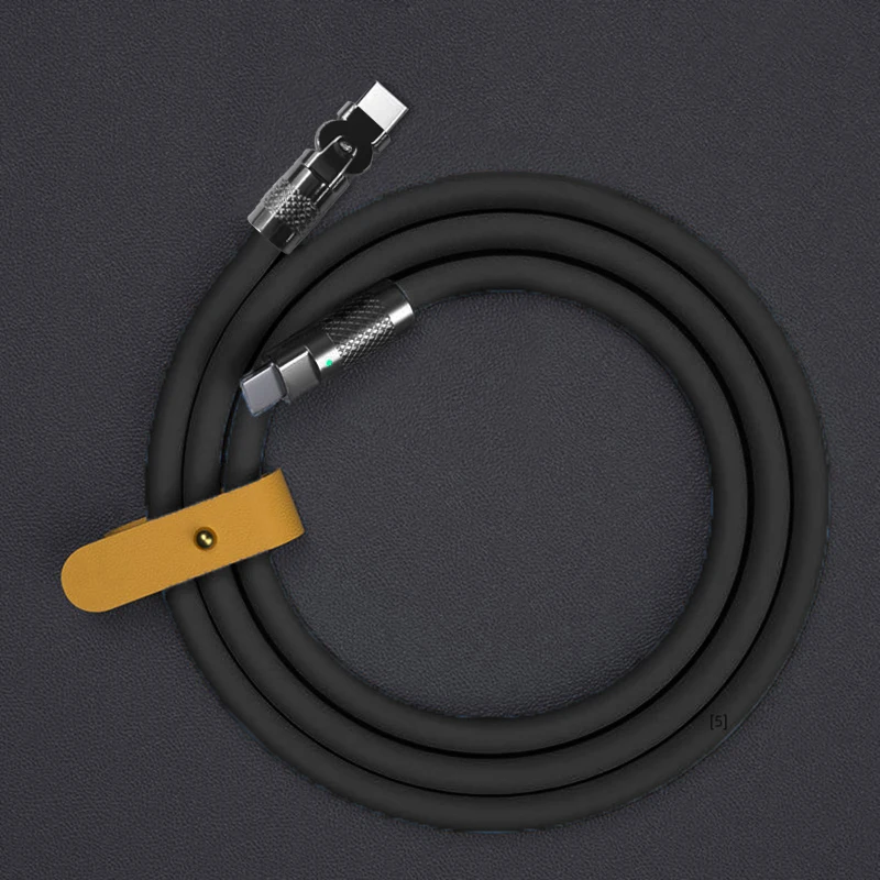 120 W 6a supersnel opladen type C siliconen 180 °   roterende elleboog TYPE-C-C datakabel 1M 2M USB-kabel USB C naar C oplaadkabel