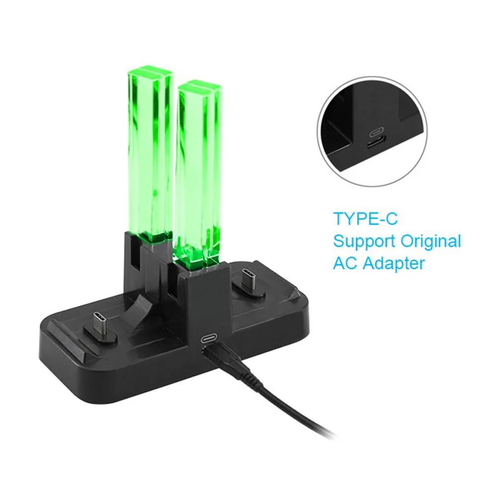 

4 Slot Charging Station Colorful Light Column for Game Controller Dock USB Type C Portable Multi