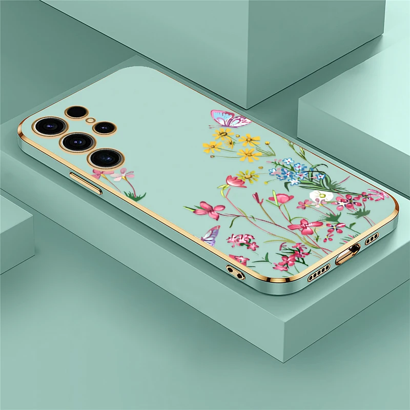 

Чехол для телефона Samsung Galaxy S26 S 26, чехол с бабочкой и цветочным узором для Samsung S26 Plus S26 Ultra Soft Silicone Fundas