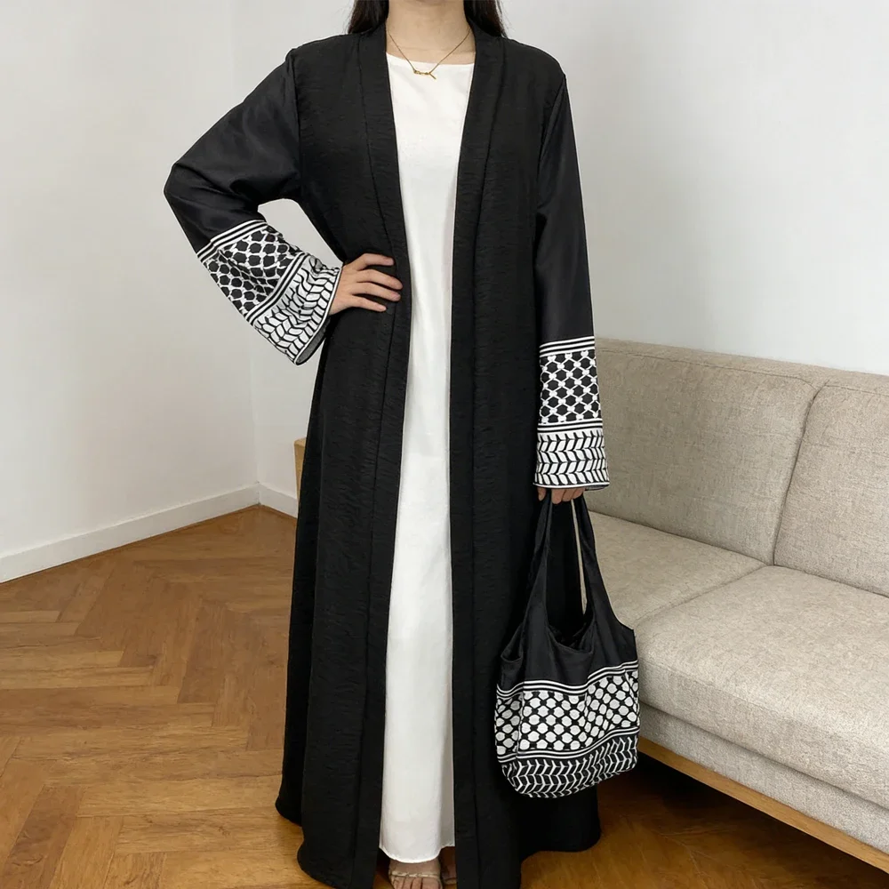 

2026 New Design Ramadan Khimar 2Pcs Abaya and Bag Saudi Arabia Turkey Muslim Cardigan Dress Women Kebaya Kimono Jalabiya Kaftan