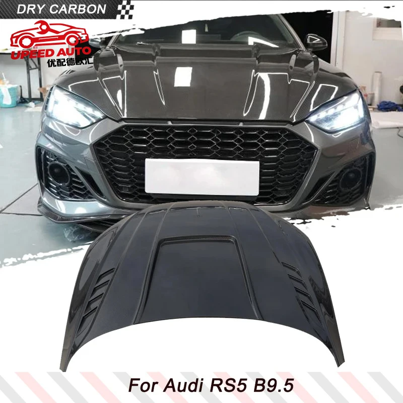 

Suitable for Dry Carbon Fiber Bumper Audi RS5 B9.5 2020-2024 Car Front Engine Bonnet Hood Racing Body Kits