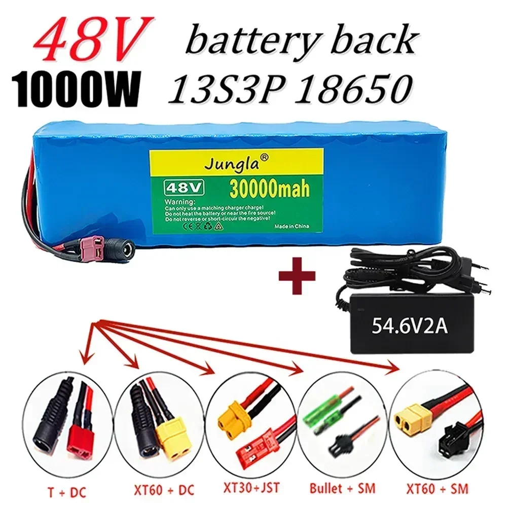 

48v Lithium Ion Battery 48v 30Ah 1000w 13S3P Lithium Ion Battery Pack for 54.6v E-bike Electric Bicycle Scooter with BMS+Charger