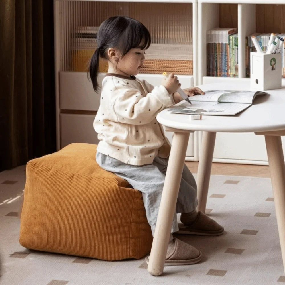 No Filling Seat Cushion Cover Large Capacity Japanese Style Storage Bag with Handle Soft Sofa Footstool Cover Living Room
