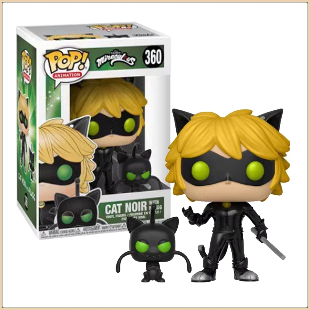 

Funko POP Miraculous: Le Film Action Toy Figures Cat Noir Cute Q-version Exquisite Compact Anime Ornament Model Children Gifts