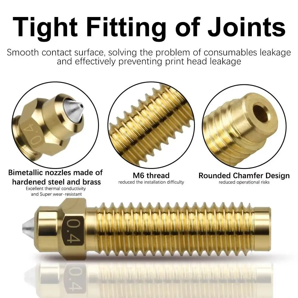 1 قطعة 0.2/0.4/0.6/0.8 مللي متر السيراميك Hotend فوهة النحاس ثنائية المعدن Hotend عدة أجزاء طابعة ثلاثية الأبعاد ل Elegoo Centauri الكربون #4