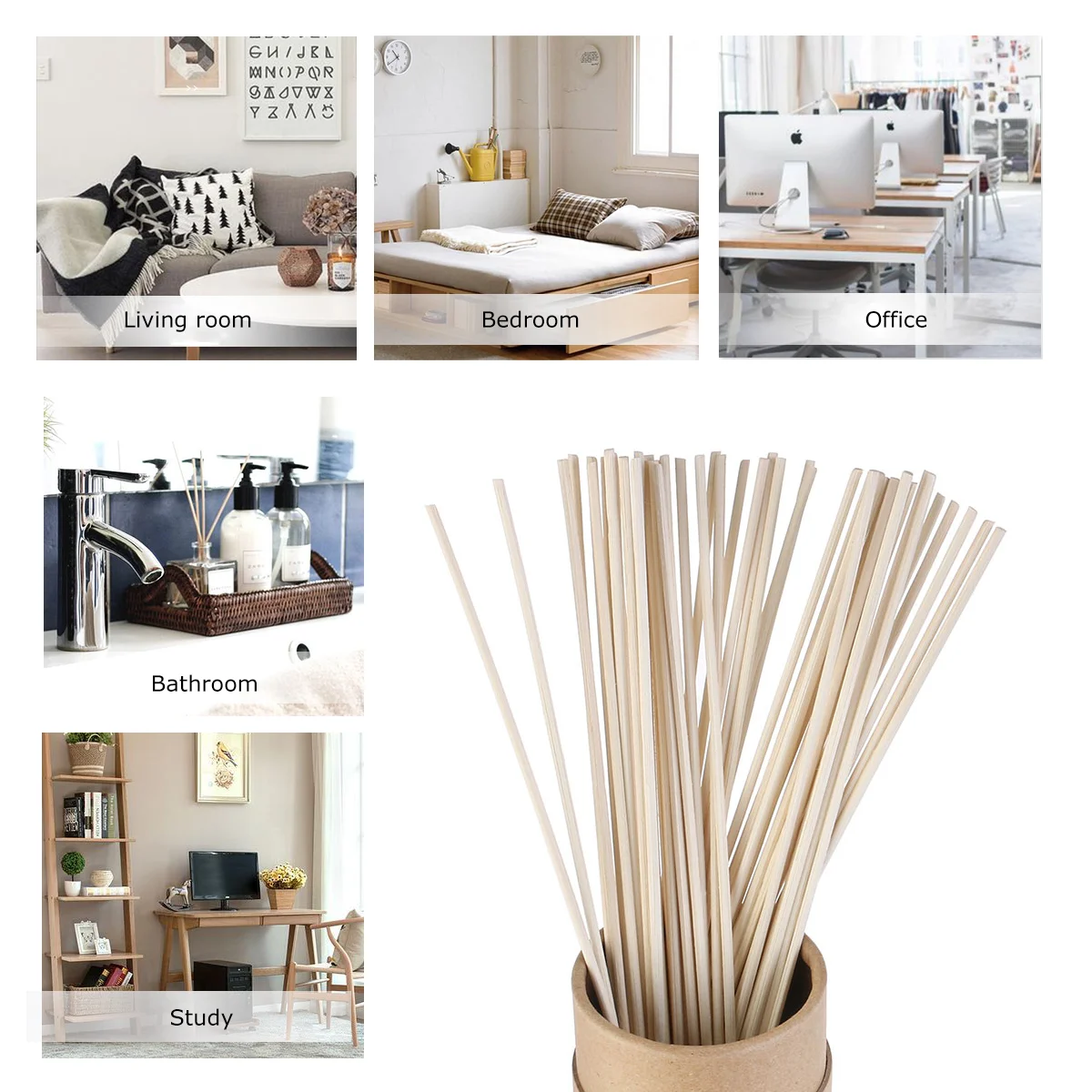 Thick Rattan Room Oil Fragrance Diffuser Sticks Refills Duffuser Natural Essential Aromatherapy Machine