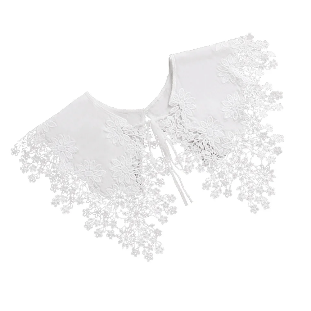 

1 шт., кружевной воротник, кружевная шаль, декор для одежды, эластичная фиксирующая лента, милое украшение с круглым вырезом для платьев, блузка, женская одежда