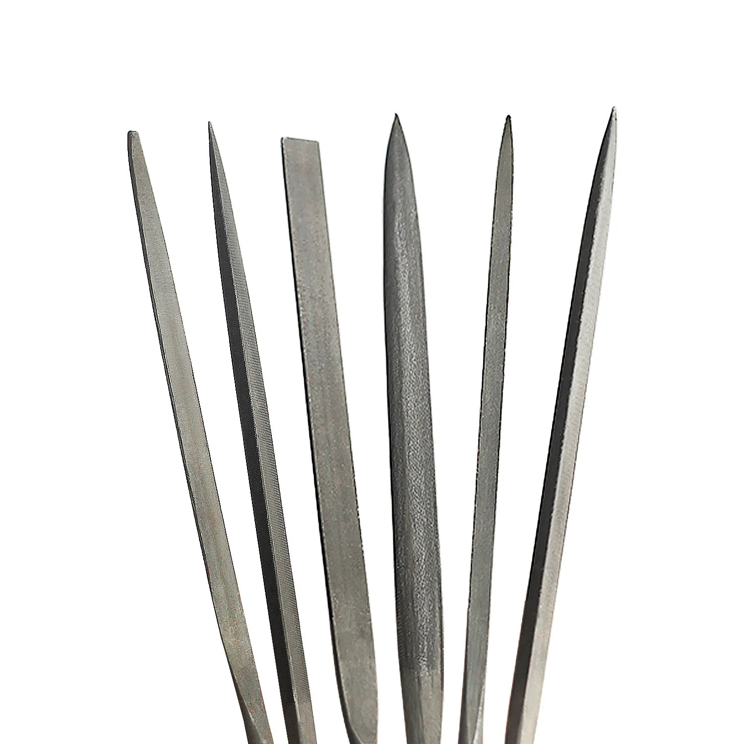 ملفات ماسية دقيقة مكونة من طائرة، نصف دائرية/شريط/طائرة، مثلثة/مغزل، مستديرة/شريط، 6 عبوات