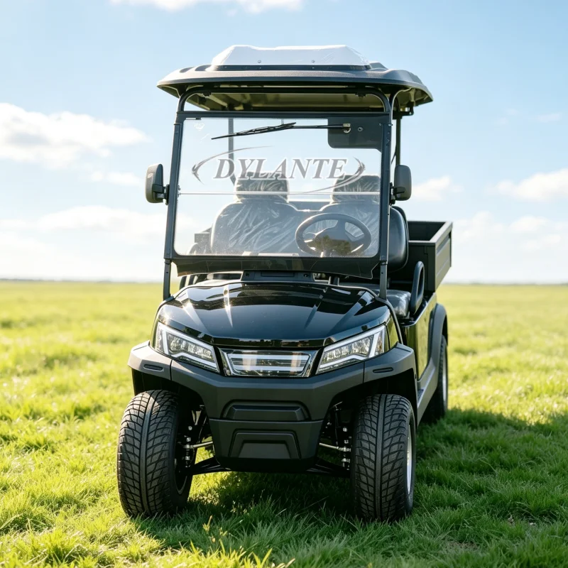 Lifted 2 Passenger Lithium Electric Golf Cart 48V/72v Lithium Battery Off-Road Golf Buggy with Rear Cargo Bed for Farm