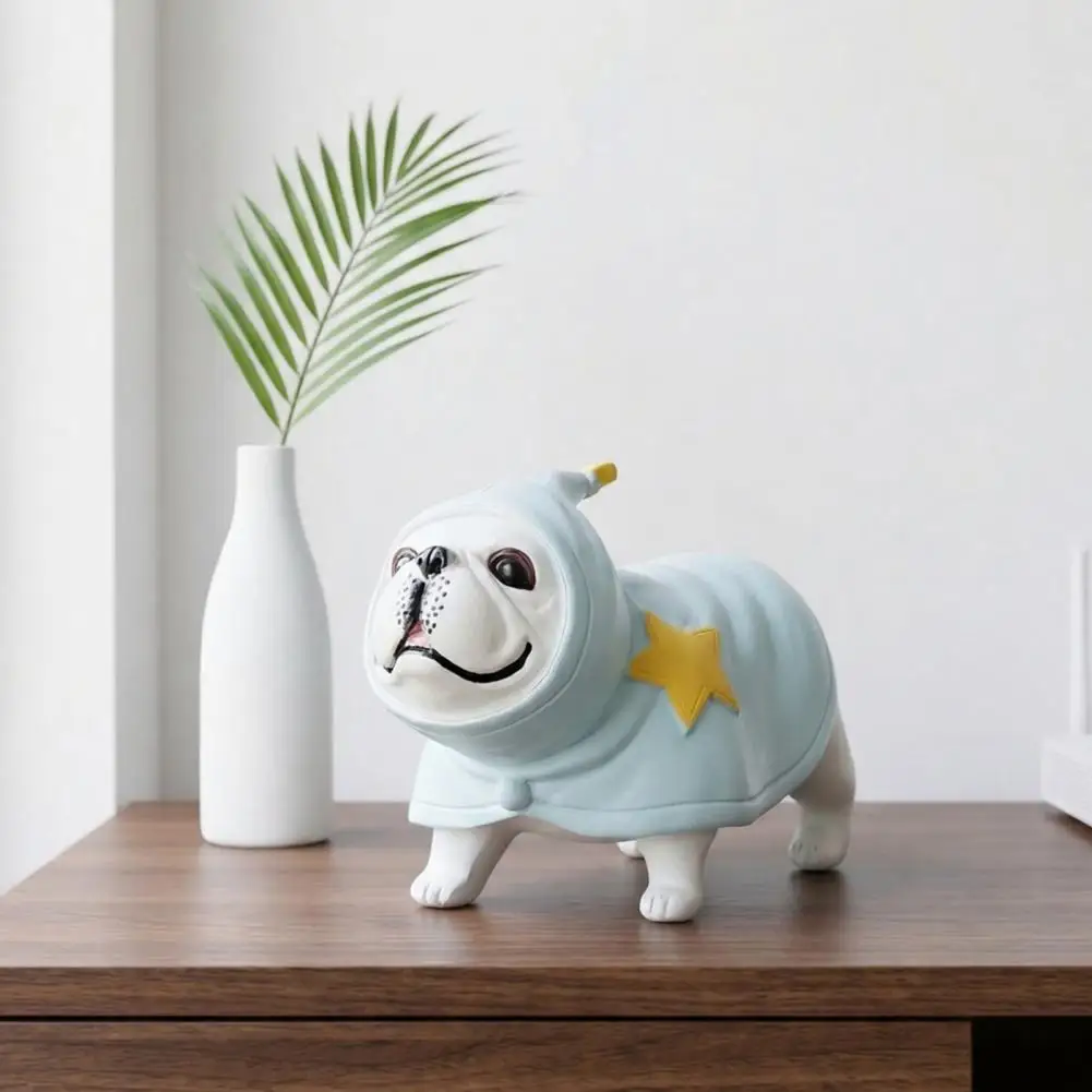 Desktop Resin Ornaments Childrens Room Decorations Bulldog Figurine Macaron Color Resin Statue Cute Dog Desk for Bedroom for Dog