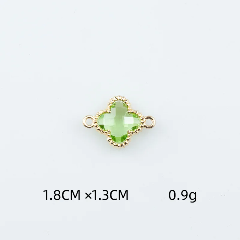 

bracelet necklace pendant DIY accessories material stained glass double hanging four-leaf clover pendant connecting jewelry