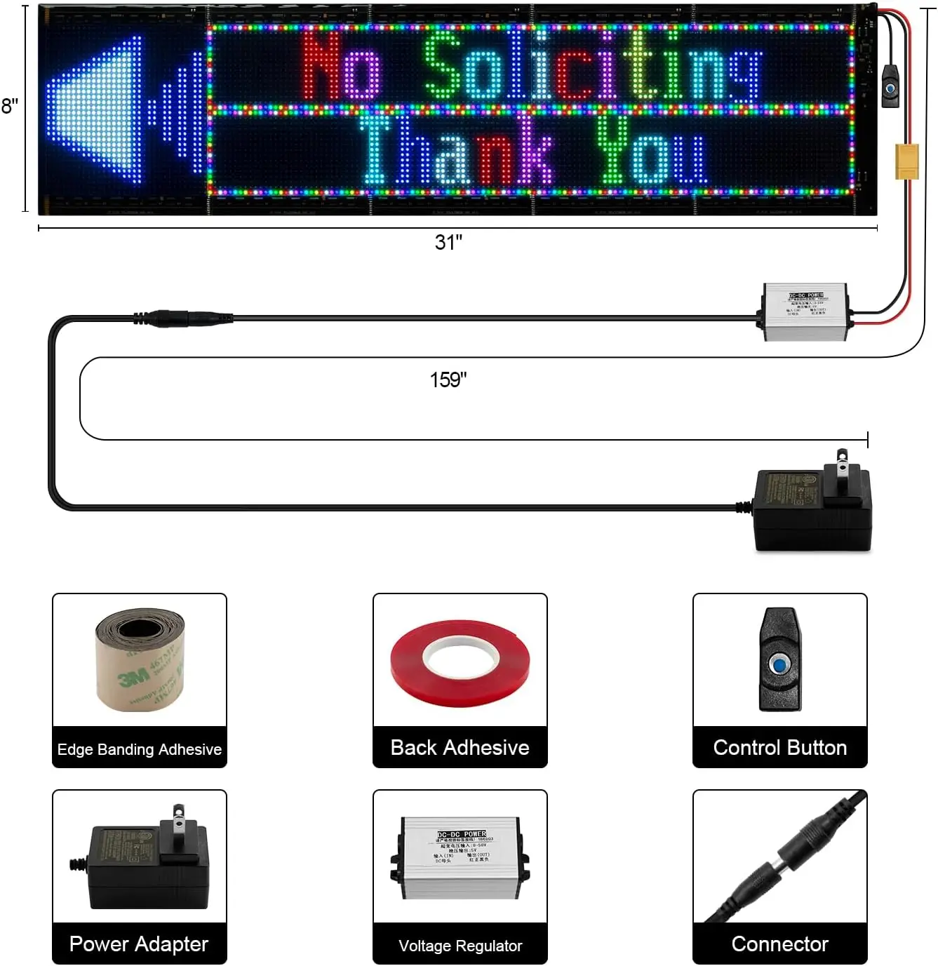 GOTUS LED flexible rolling advertising sign, controlled by Bluetooth APP, supports dual single row text pattern programming