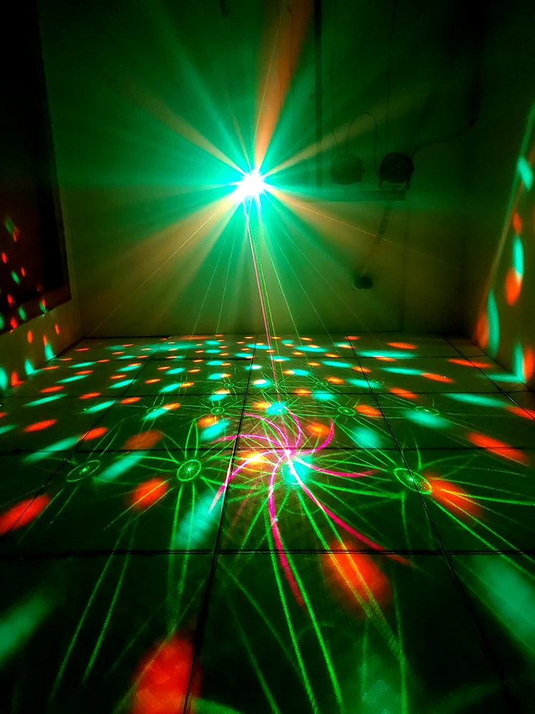 2IN1 Rechargeable Magic Ball RGB LED DJ Light Party Disco Laser Projector 60 Patterns Dance KTV Birthday Stage Effect Lamp R16N7