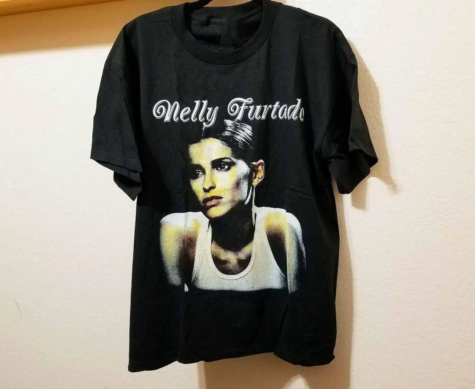 VTG NELLY FURTADO Cotton Shirt Black Unisex S-2XL