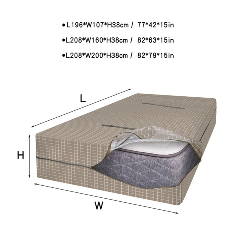 Mattress Storage Bag for Moving Storage Durable Waterproof Dustproof Plaid Oxford Mattress for Protection Bag Protector