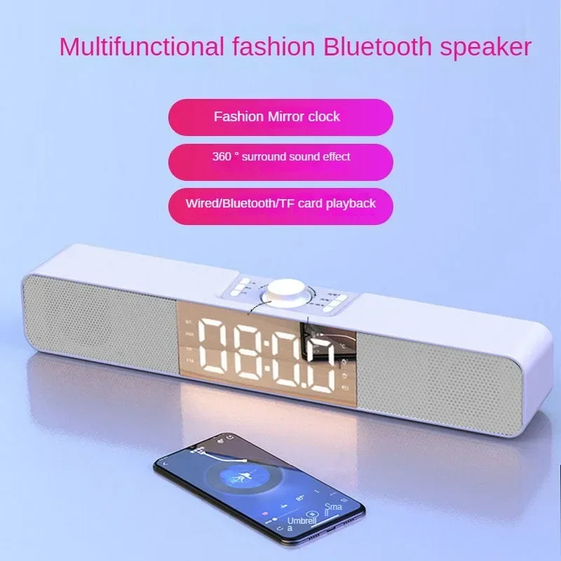 Camping Tent Accessories Bluetooth Speaker Mirror AUX TF USB Stereo Cycling Body Building Speakers Wireless Digital Alarm Clock