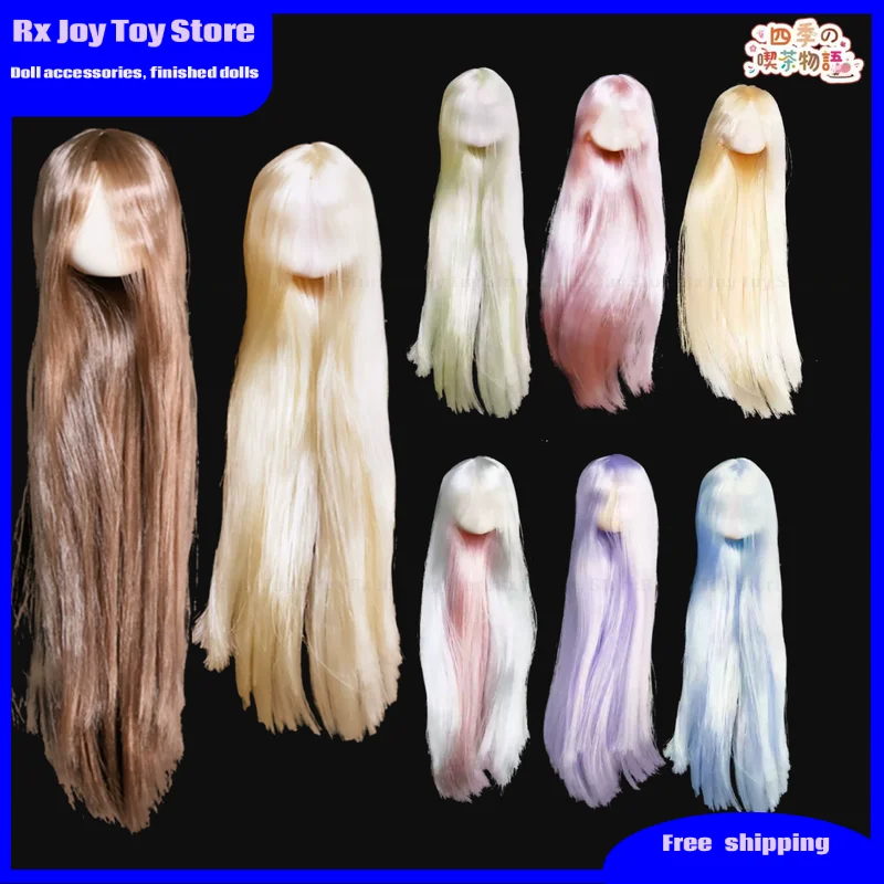 Unspoken BJD Unpainted Blank Implant Brown Hair Head Pale Blonde Extra Long Length For Angel Body Doll Customization Diy Making