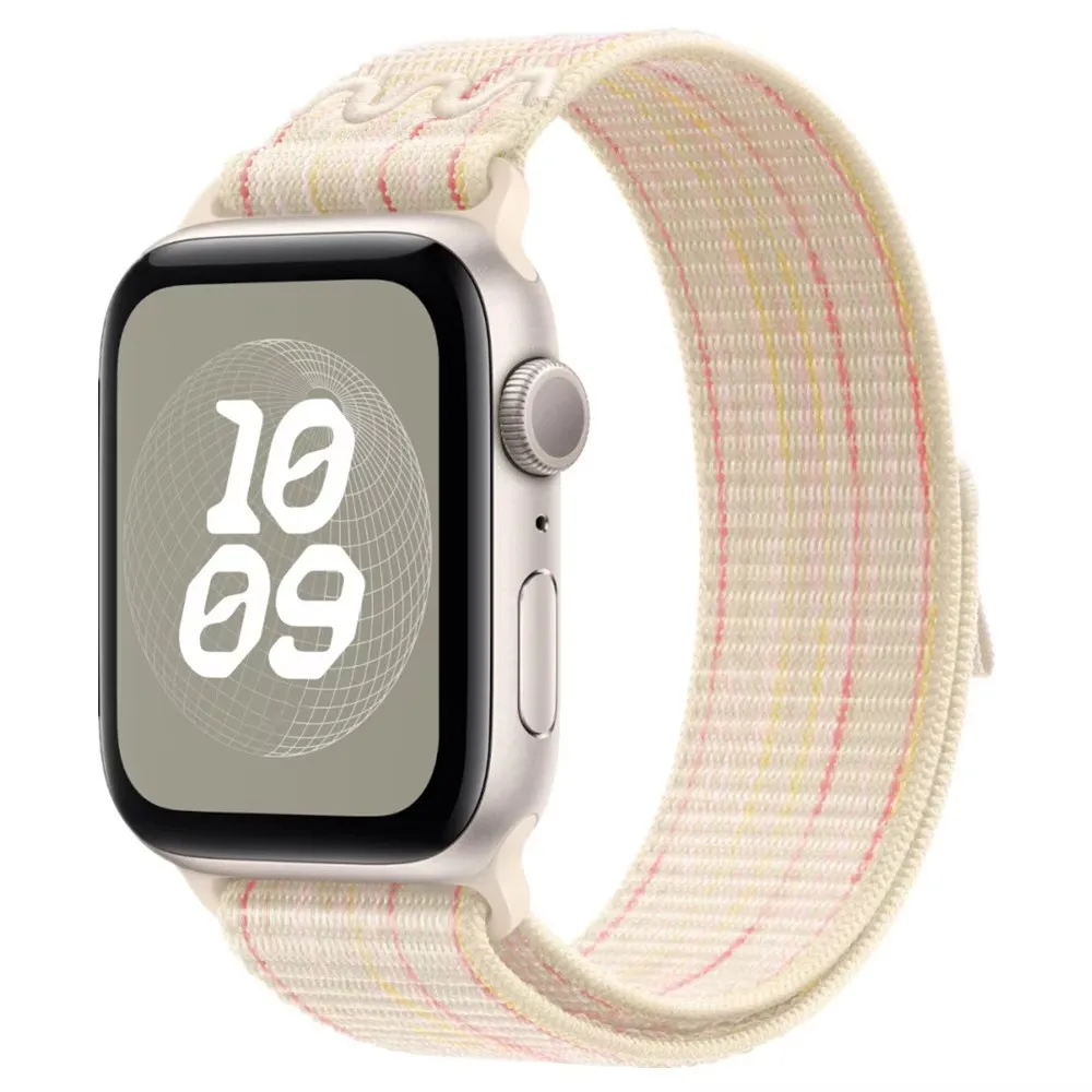 Tali jam tangan untuk Apple Watch, tali olahraga nilon Ultra 2 49mm untuk Nike Loop gelang iWatch S10 9 8 7 6 5 4 3 46mm 45mm 44mm 41mm 42mm se2