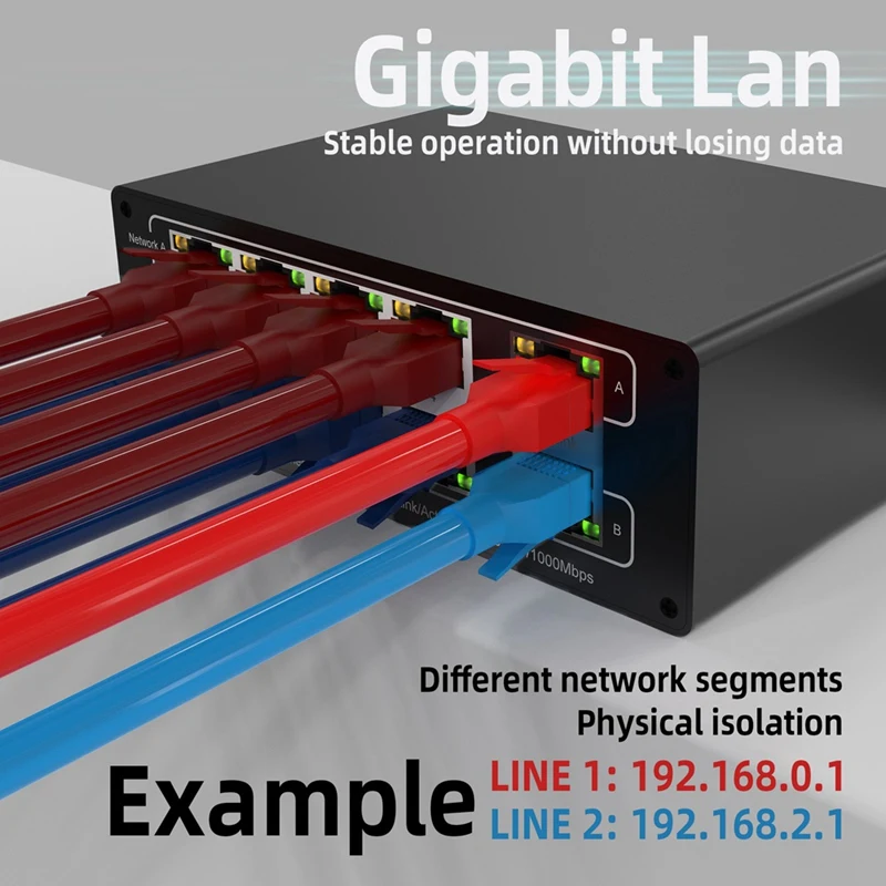 Network Gigabit 8-Port Network Sharer RJ45 Expansion Gigabit Network Port Network Splitter Simultaneous Internet Access