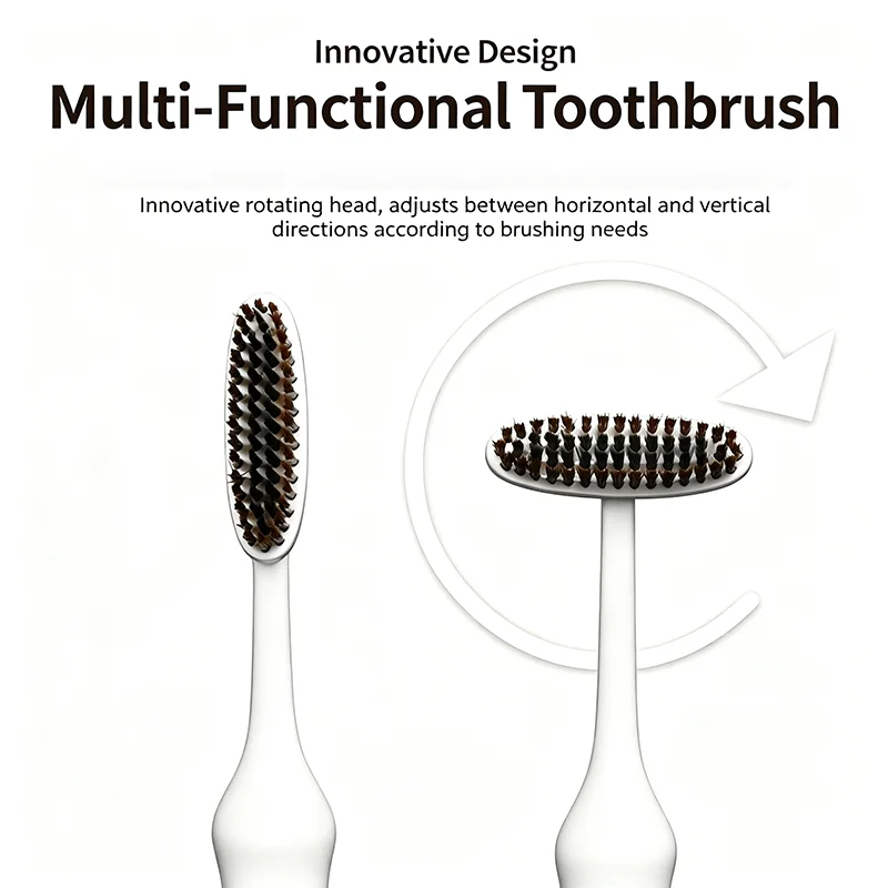 360° Rotating Toothbrush – Adult Deep Cleaning with Detachable Replacement Head, Ergonomic Anti-Slip Handle for Home Daily Oral