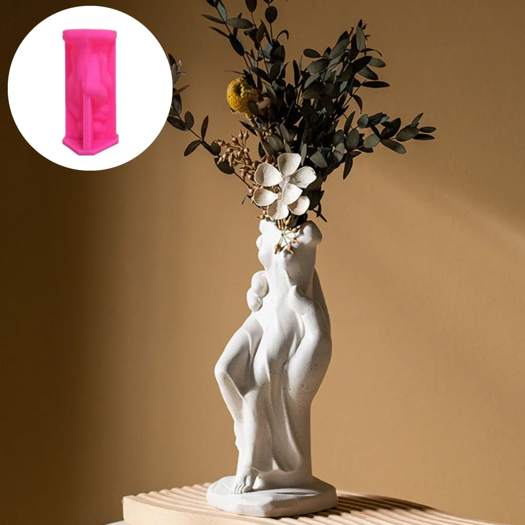 DIY Venus Statue Vase Epoxy Resin Silicone Mold Goddess Sculpture Vase Concrete Cement Mould Women's Vase Gypsum Silicone Molds