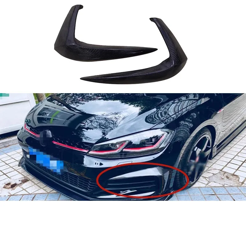 

Для Volkswagen Golf 7.5 GTI воздушный нож из углеродного волокна, модифицированные автозапчасти, рамка противотуманной фары, лезвие переднего бампера