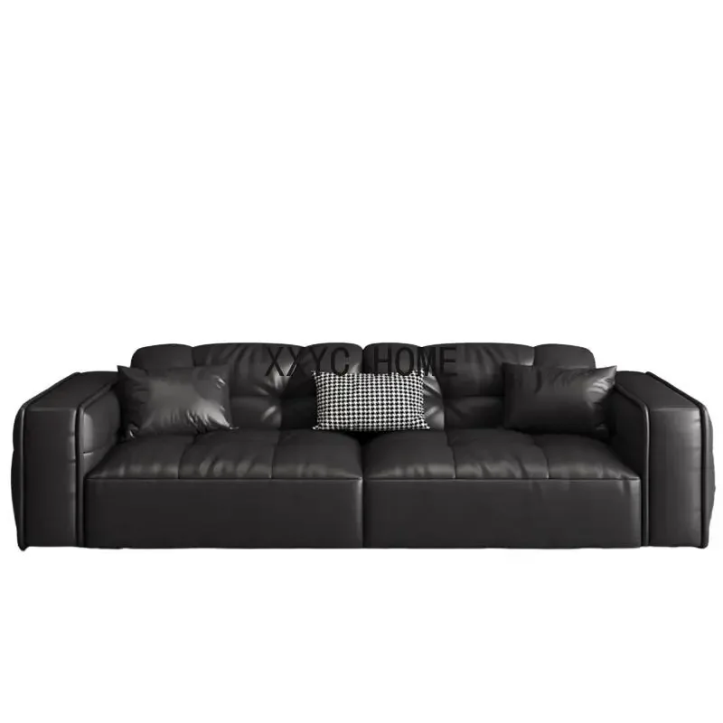 Black Family Living Room Sofas Europe Leather Couches Lazy  Sofa Puff Sectional Bean Bag Woonkamer Banken Furniture