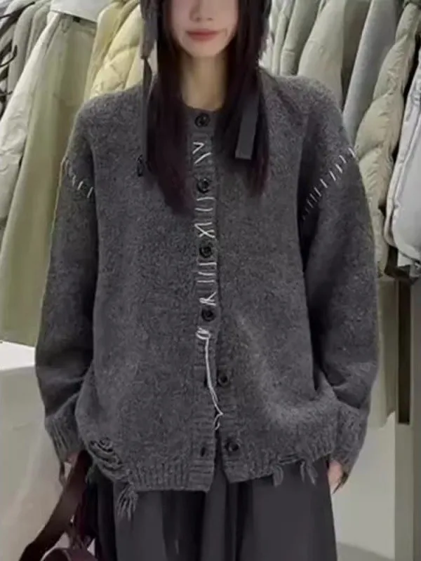 

Мужской вязаный кардиган больших размеров (до 300 фунтов), осенне-зимний, новый, повседневный, универсальный, модный, в стиле Ins