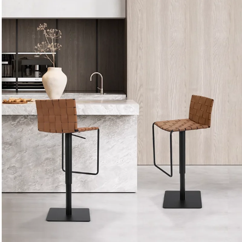 

Brown Back Bar Stools Swivel Adjustable Green Unique Design Bar Stools Barware Modern Italian Barhocker Kitchen Island Chairs