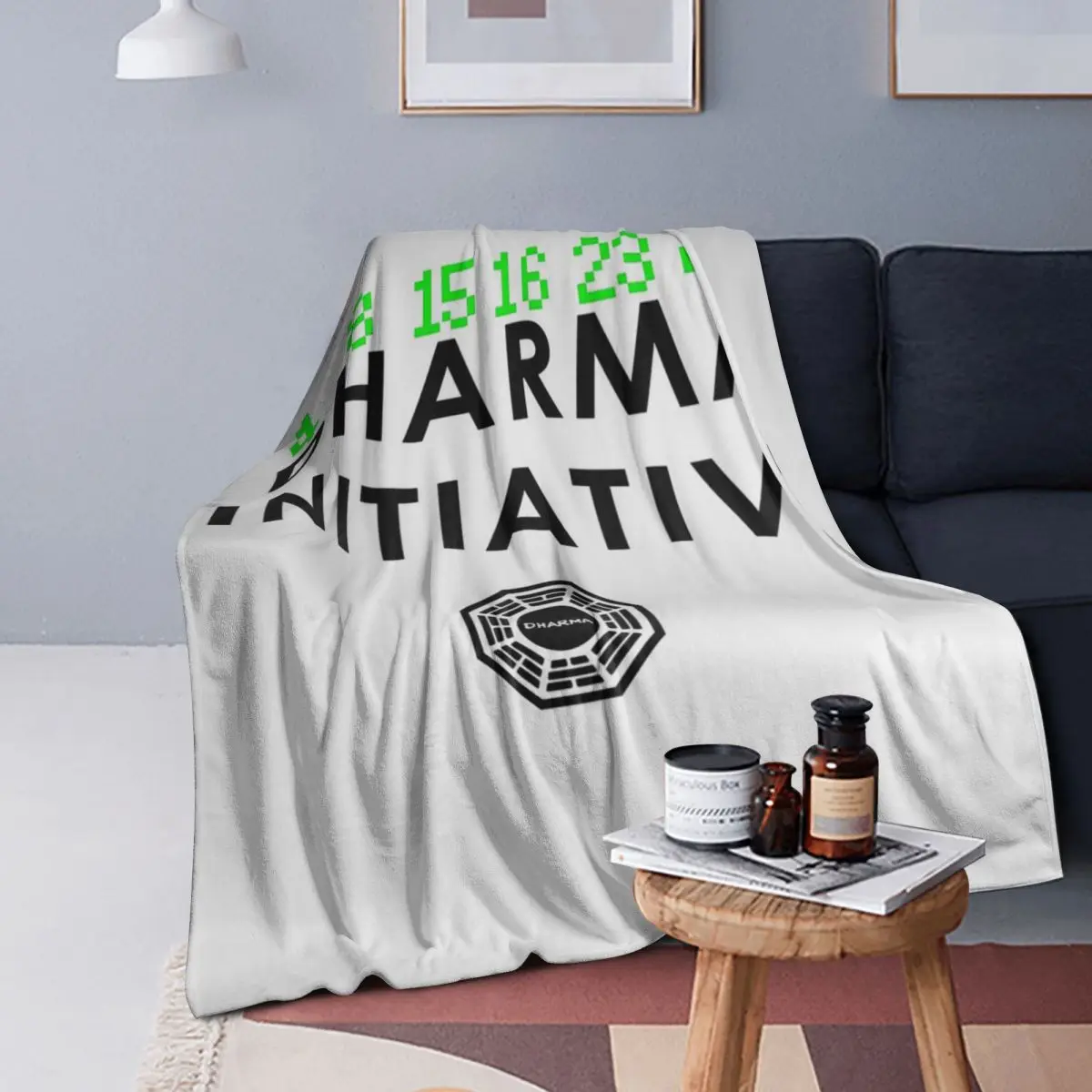 

Dharma Lost TV Shows Oceanic Sci Fi Fanboy Blankets Soft Warm Flannel Throw Blanket Cover for Bed Living room Picnic Travel Sofa