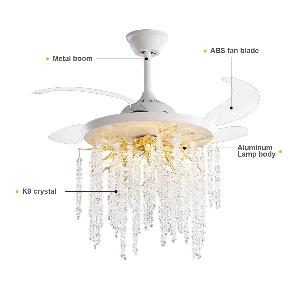 Ceiling Fans With Light For Living Room Dining Room Blades Reversible 6 Speeds  Fans Lighting 40W for Bedroom and Lighting