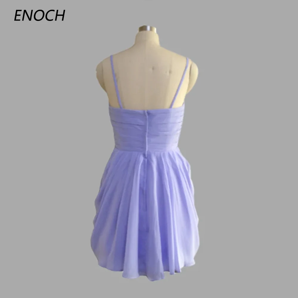 ENOCH Simple Sweetheart Homecoming Dresses Spaghetti Straps Backless Zipper Party Gown pieghe Custom Made Vestidos De Fiesta nuovo