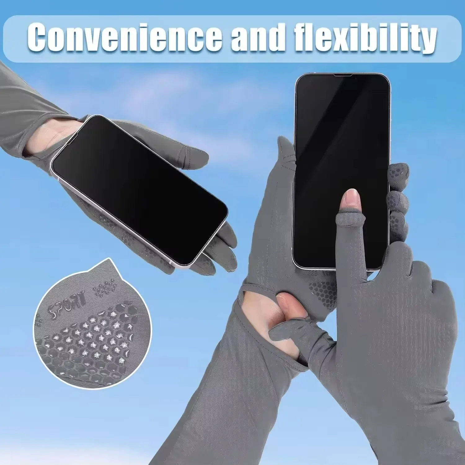 Men's and Women's Summer Comfortable  UV Resistant Elastic Long Sleeved Sun Protection Gloves Ideal for Pull Closure Cycling