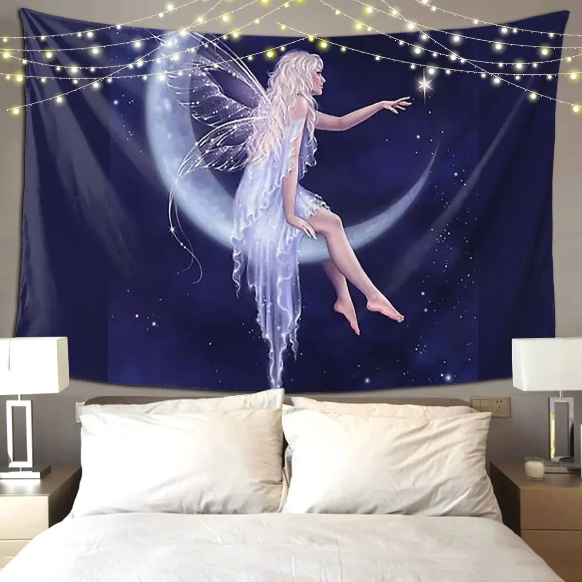 Birth Of A Star Moon Fai Tapestry Art Wall Hanging Aesthetic Home Decor Tapestries for Living Room Bedroom Dorm Room