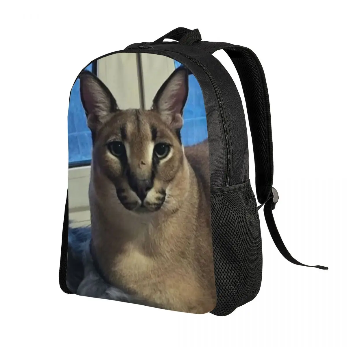 Customized Big Floppa Funny Meme Backpack for Men Women College School Student Bookbag Fits 15 Inch Laptop Caracal Cat Bags