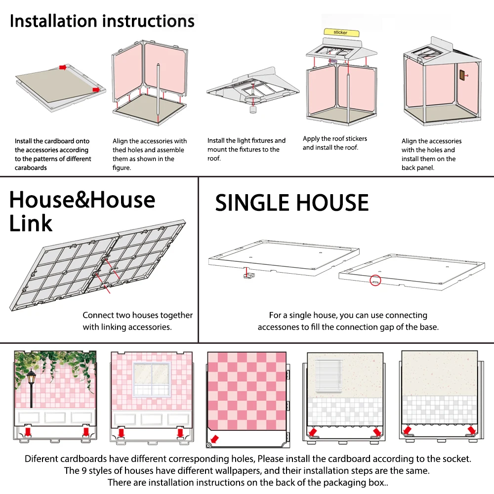 Miniatura 9 stili fai da te costruzione breadbox camera da letto bagno cucina soggiorno tema mini mobili set di montaggio creativo giocattolo 3D regalo