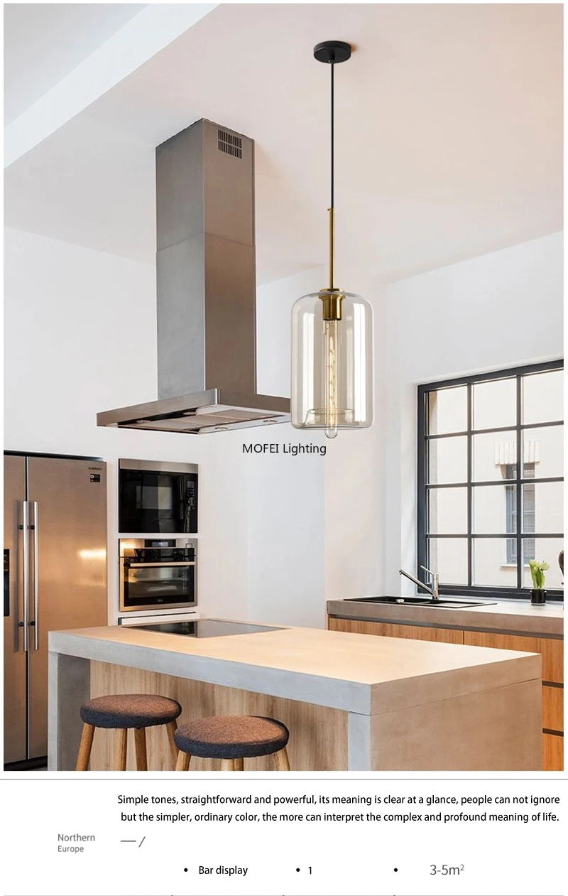 Art Industrial Retro E27 Glass Pendant Light Nordic Loft Chandelier Kitchen Restaurant Minimalist Hanging Lamp Suspension LED