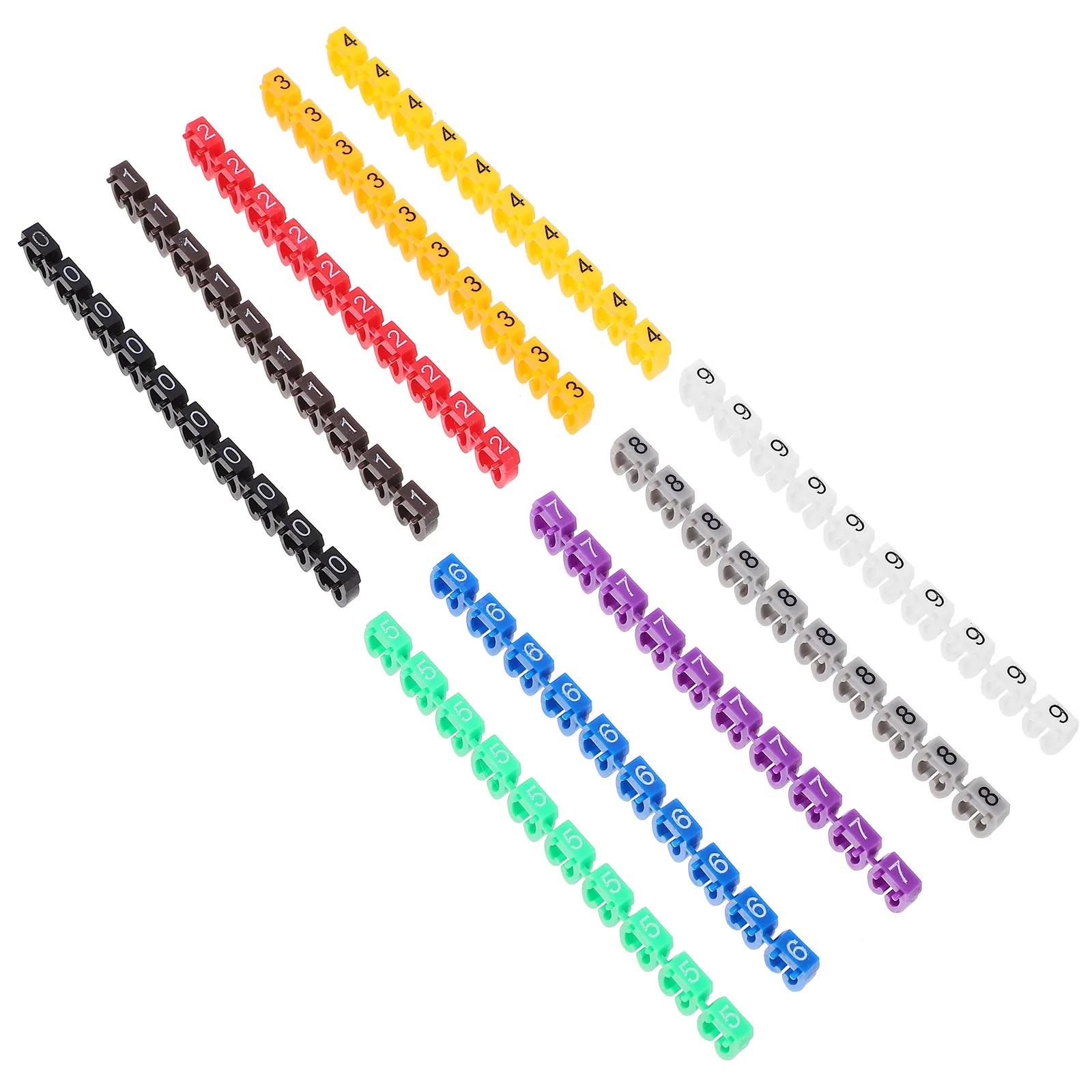 100Pcs Numeric Cable Wire Markers Fine Workmanship Precise Size for Electrical Wire Labels and Cord Identification