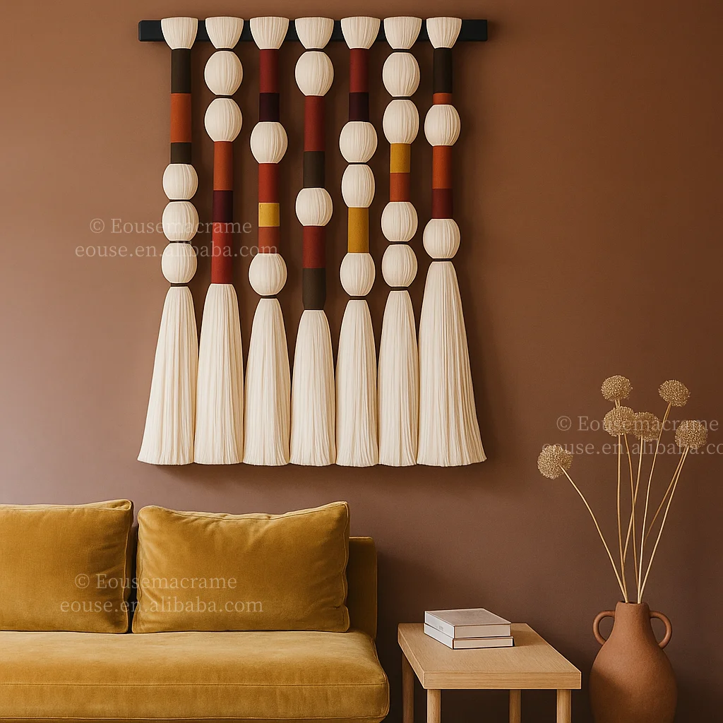 Handmade Boho Macrame Wall Hanging with Tassels and Large Cotton Rope Woven Wall Art Luxury Decor for Living Room Bedroom - Image 3