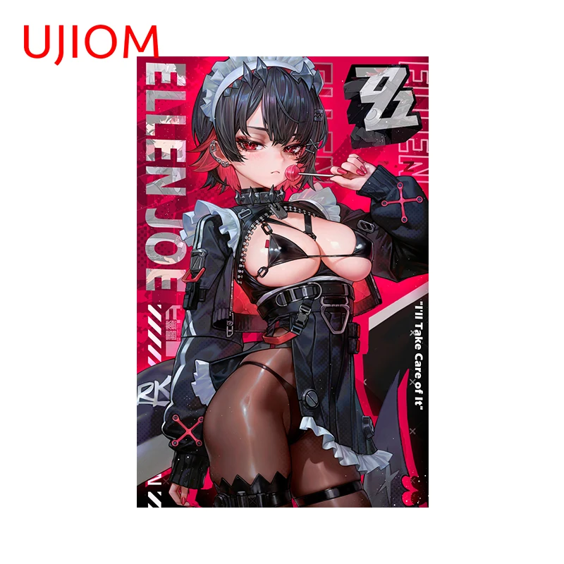 UJIOM Zenless Zone Zero Ellen Joe Wall Stickers Cool Personality Anime Poster Design Decal Waterproof Scratch Proof Wallpaper