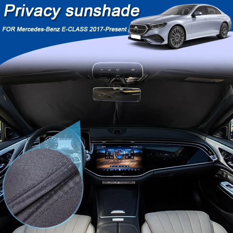 

Автомобильный черный солнцезащитный козырек для окон для Mercedes-Benz E-Class 2017-2026, анти-УФ-изоляция, защитная крышка, аксессуар для интерьера