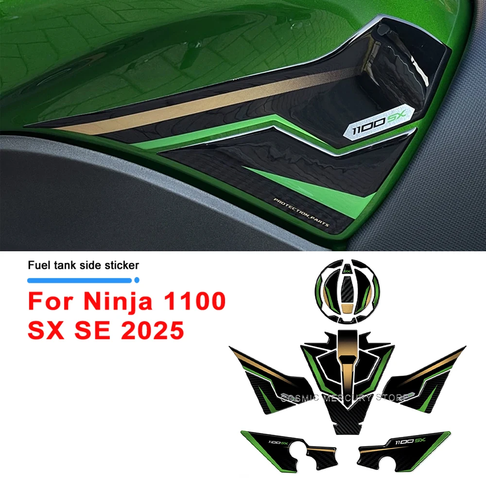 

3D Gel Epoxy Resin Stickers Motorcycle Tank Pad Sticker Protective Stickers Kit For Ninja 1100 SX SE 2025