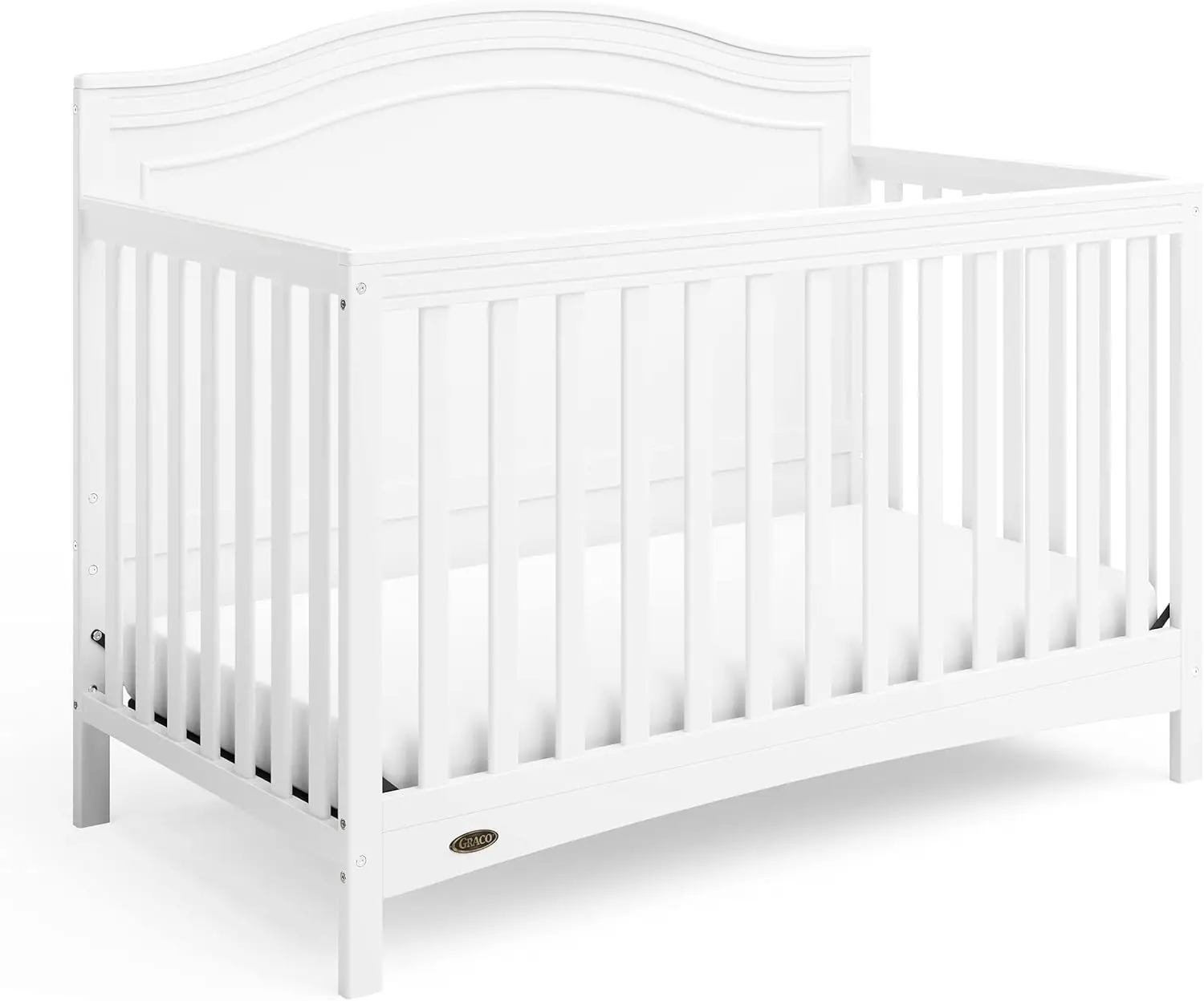 Graco Paris 4-in-1 Convertible Crib (White) - GREENGUARD Gold Certified, Converts to Toddler Bed, Daybed and Full Bed,