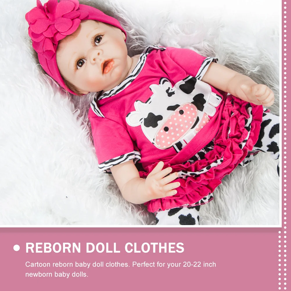 Cow Clothes Newborn Outfit Baby Dolls Reborn Girl Clothing Accessories Combed Cotton