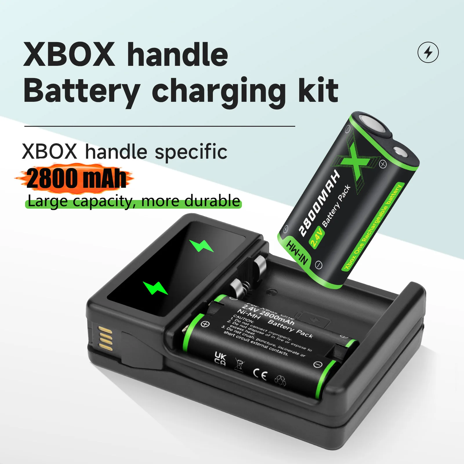 2800mAh Xbox Rechargeable Battery+LCD USB Dual Charger for Xbox One /Xbox One S/Xbox One X/Xbox One Elite Wireless Controller