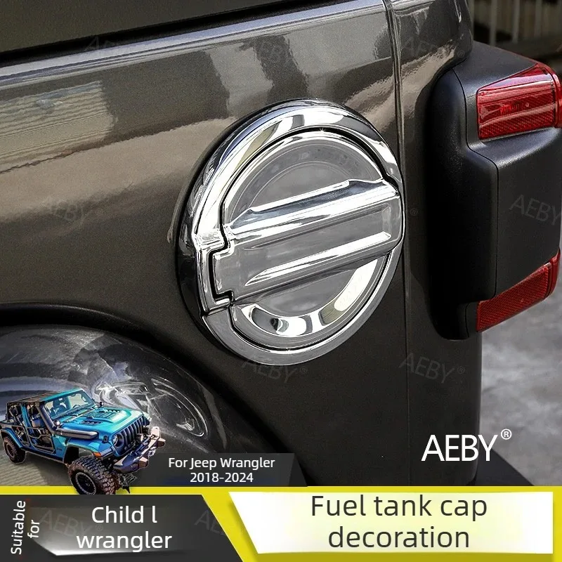 AEBY For Jeep Wrangler 2018-2024 Fuel filler door cover fuel tank cap decoration,Throttle cover anti-rust and anti-corrosion - view 3