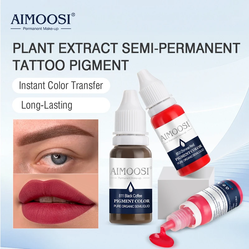 AIMOOSI Semi Permanent Makeup Pigment for Eyebrow Professional Vegan Microblading Inks Beauty Health Henna Lips Tattoo Supplies